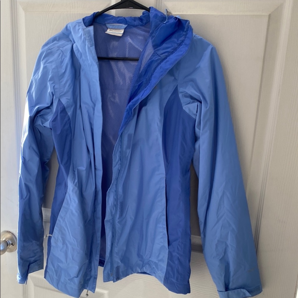 Blue Hooded Windbreaker Jacket